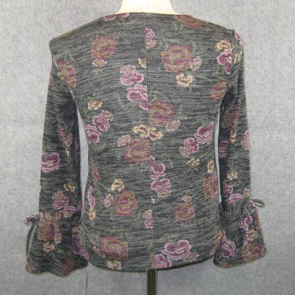 Style & Co Printed Lantern Sleeve Top Black Floral Size PP NWT - Picture 5 of 8